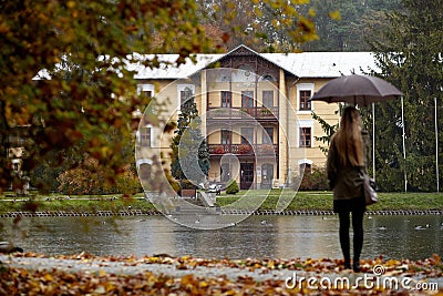 Spa park in NaÅ‚Ä™czÃ³w Editorial Stock Photo